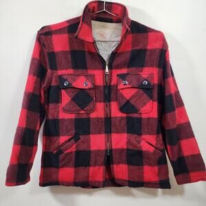 Vintage Roomy Richard union made 100% wool buffalo check jacket men's size Large